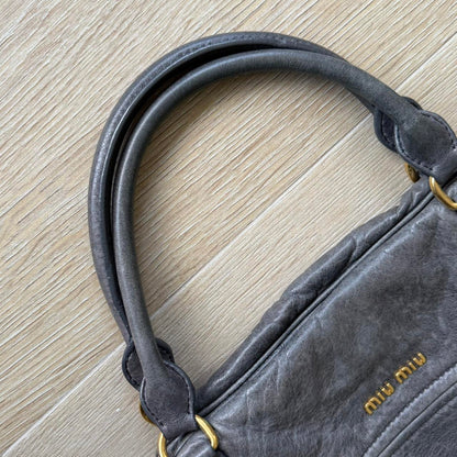 Miu Miu 2WAY Y2K Large Shoulder Bag Dark Grey