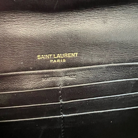 Authentic Preowned Saint Laurent Vicky Black Quilted Monogram Wallet