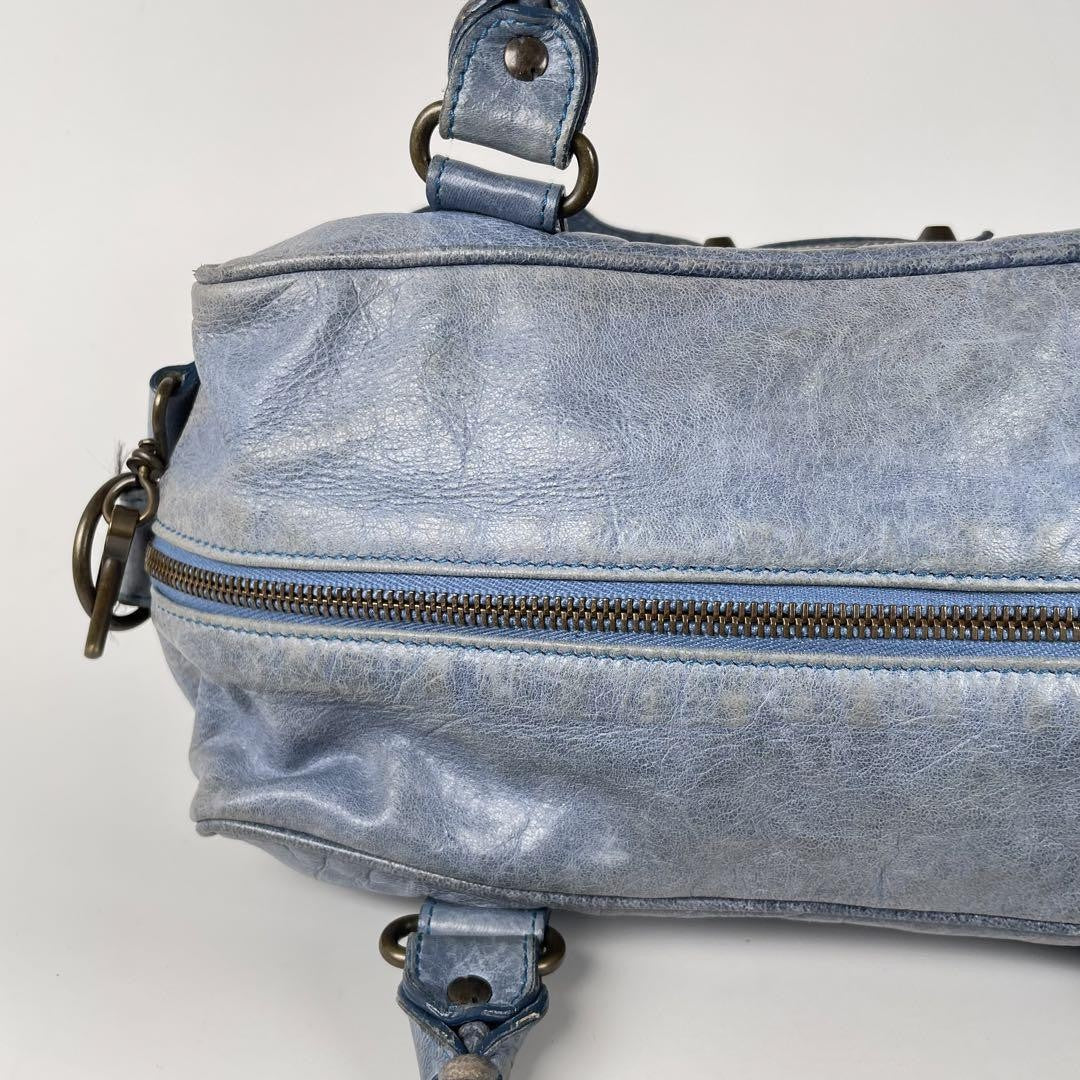 Genuine Pre-Owned Balenciaga Hand and shoulder bag 2-way leather blue