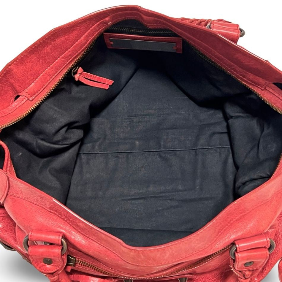 Genuine Pre-Owned BALENCIAGA The City 2-way shoulder hand red leather