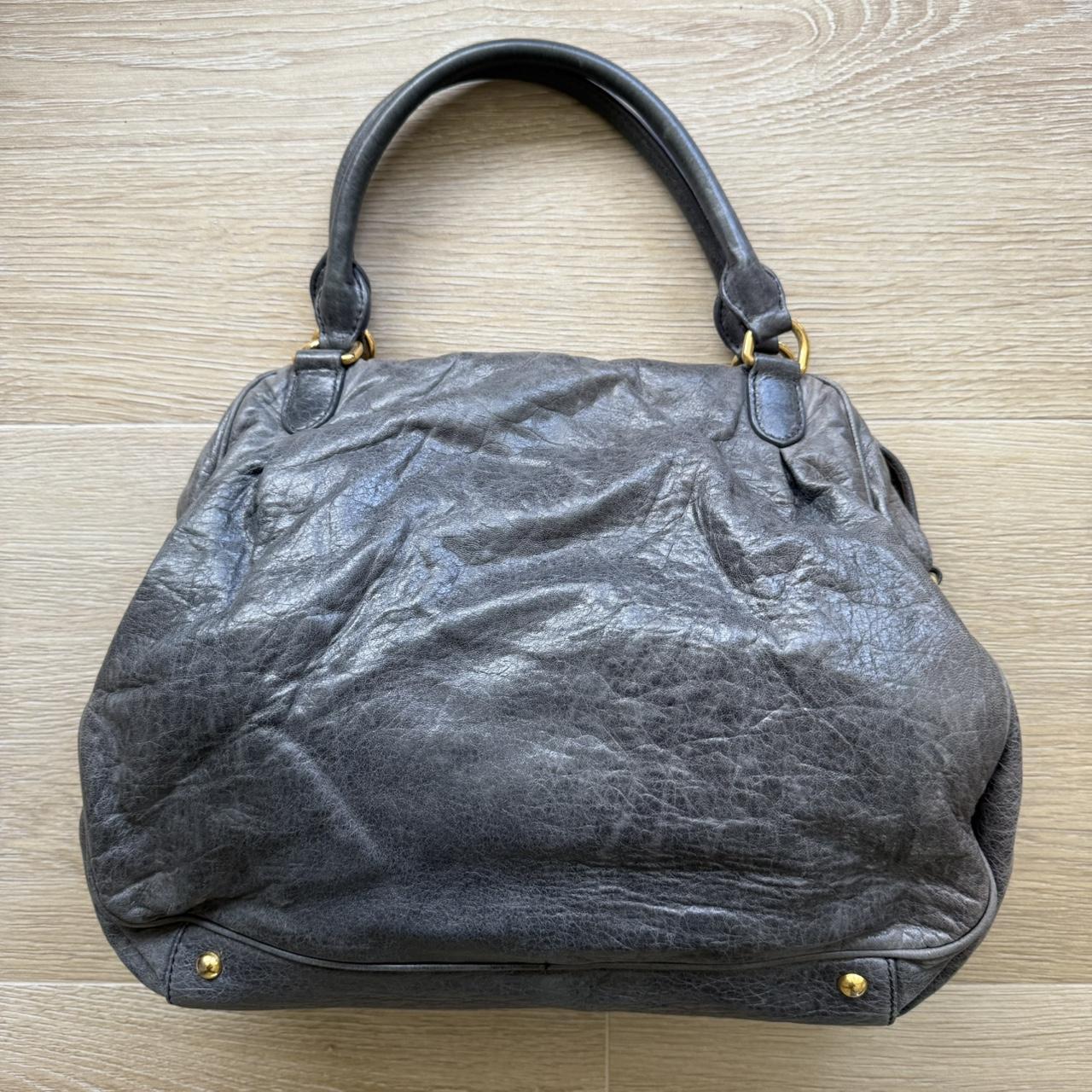 Miu Miu 2WAY Y2K Large Shoulder Bag Dark Grey
