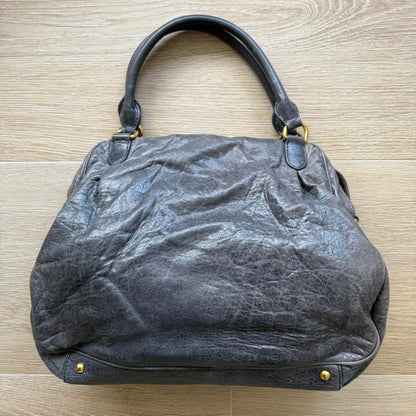 Miu Miu 2WAY Y2K Large Shoulder Bag Dark Grey