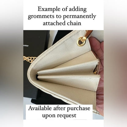 Authentic Preowned Pink YSL cassandre wallet on chain