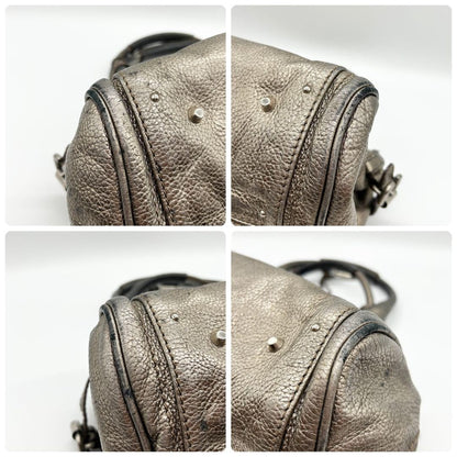 Rare Chloe Paddington handbag metallic silver Shoulder Bag Leather Women's