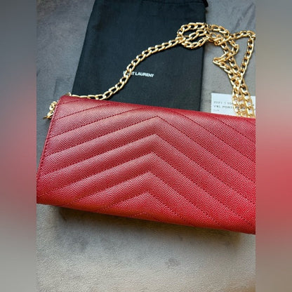 Authentic Preowned Yves Saint Laurent matelasse long wallet