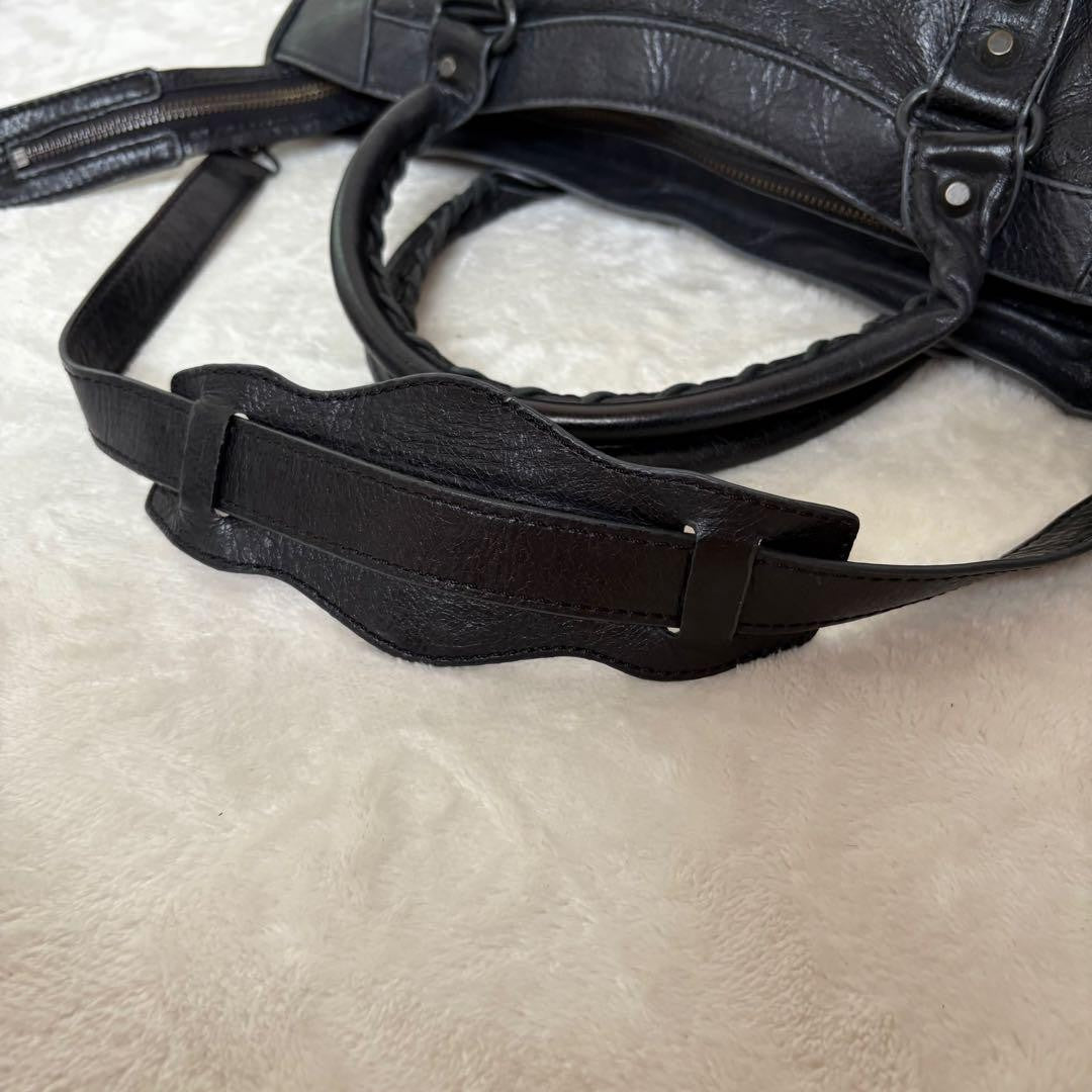 Genuine Pre-Owned BALENCIAGA The City 2way Bag Black Shoulder Bag