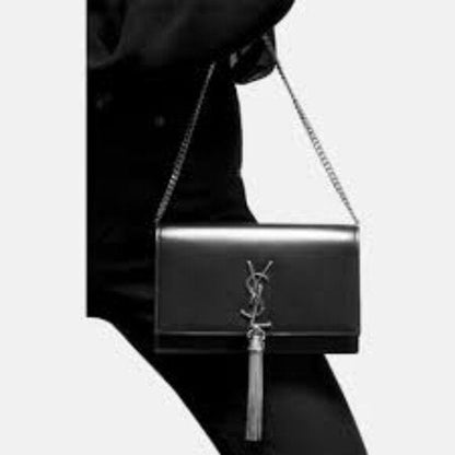 Authentic Preowned Saint Laurent Monogram Kate Tassel in Black