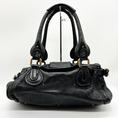 Genuine Pre-Owned Chloe Paddington handbag padlock black leather