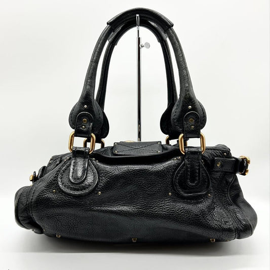 Genuine Pre-Owned Chloe Paddington handbag padlock black leather