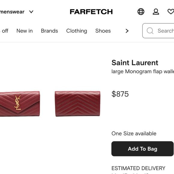 Authentic Preowned Yves Saint Laurent matelasse long wallet