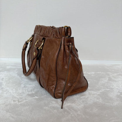 Genuine Pre-Owned miumiu vitello lux ribbon 2way bag brown leather shoulder