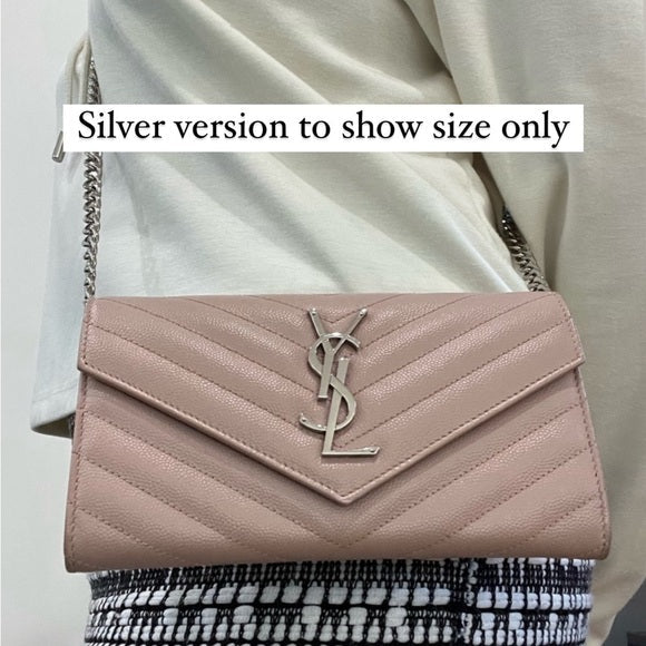 Authentic Preowned Yves Saint Laurent matelasse long wallet