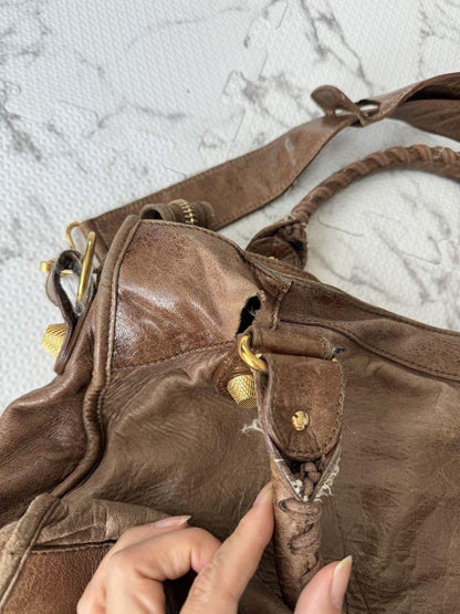 Genuine Pre-Owned Balenciaga City Medium size brown