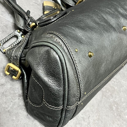 Genuine Pre-Owned Beautiful Chloe Paddington handbag padlock metallic gray