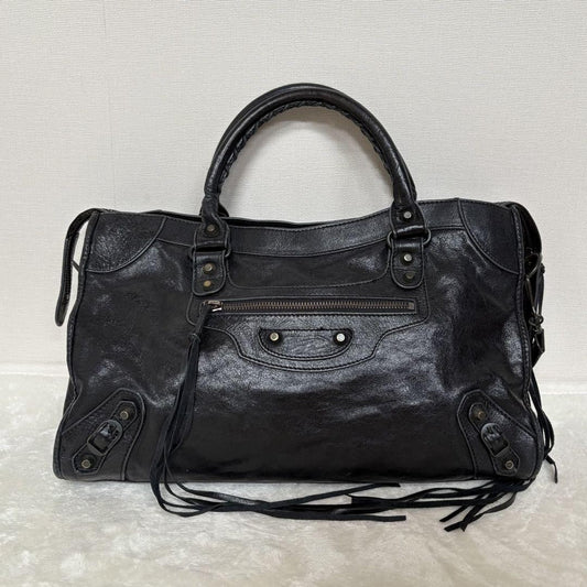 Genuine Pre-Owned BALENCIAGA The City 2way Bag Black Shoulder Bag