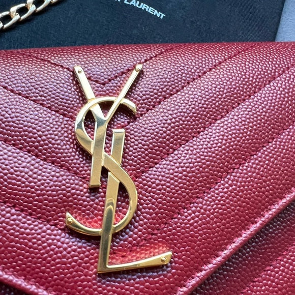 Authentic Preowned Yves Saint Laurent matelasse long wallet