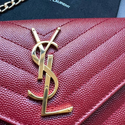 Authentic Preowned Yves Saint Laurent matelasse long wallet
