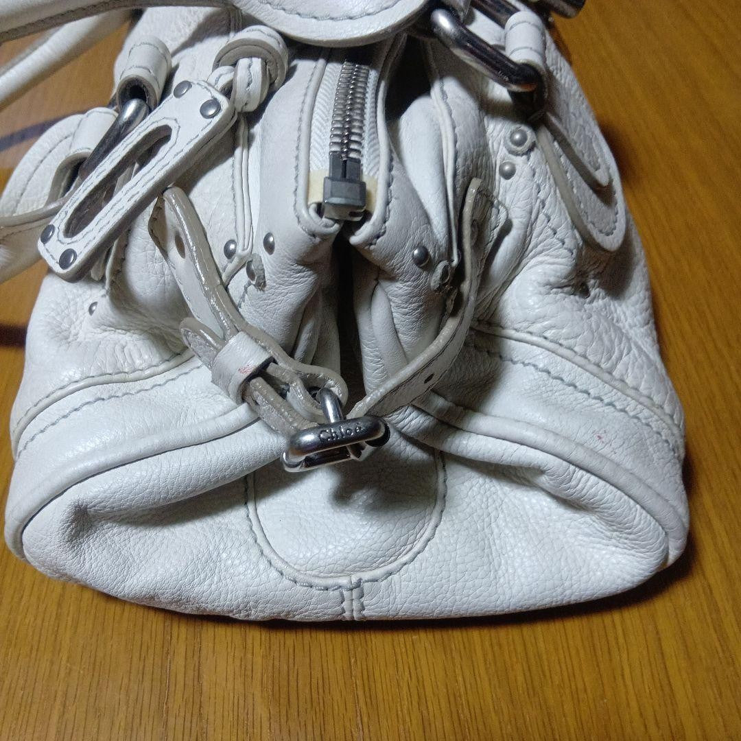 Genuine Preowned Chloe Paddington leather handbag tote white