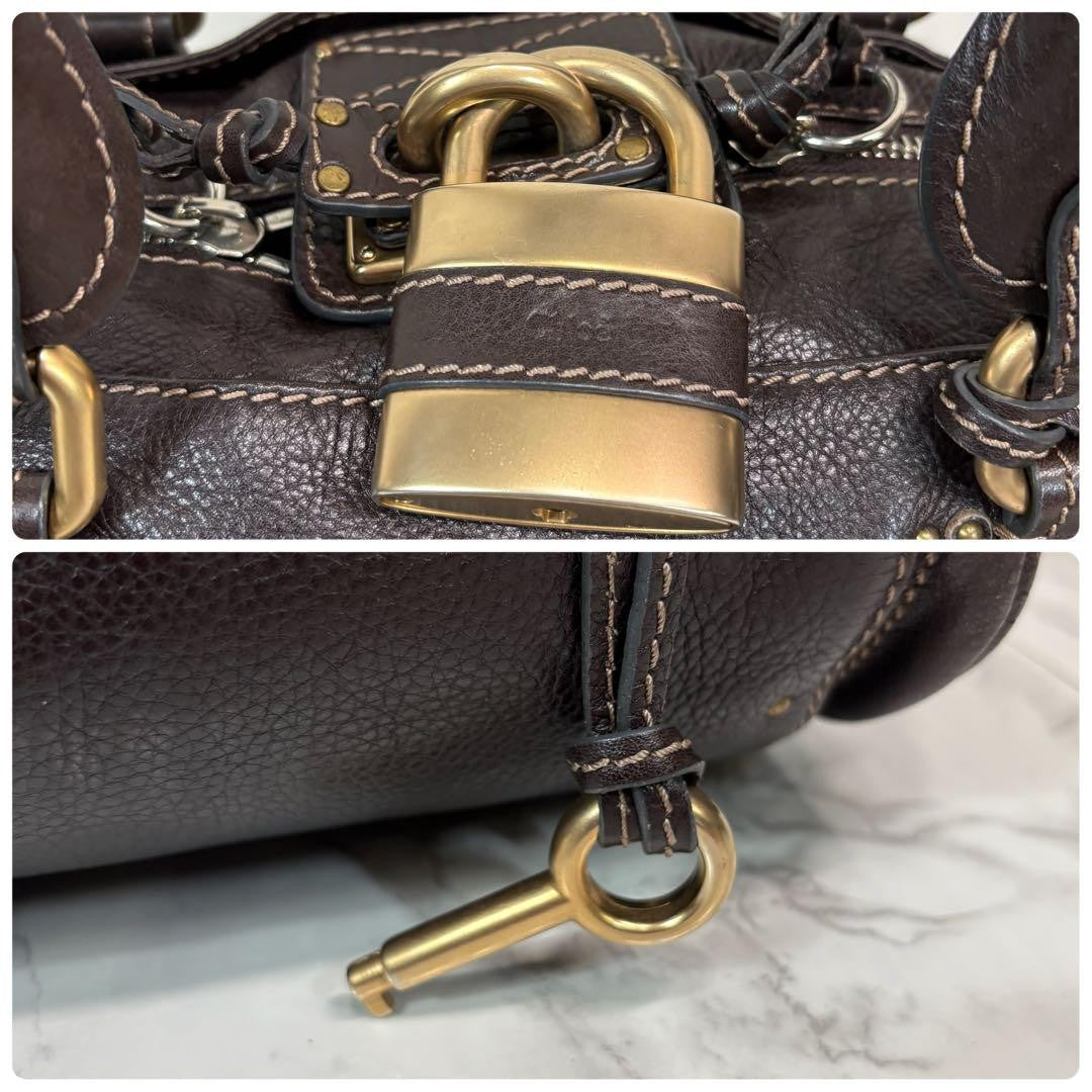 Genuine Pre-Owned Beautiful Chloe Paddington leather handbag dark brown