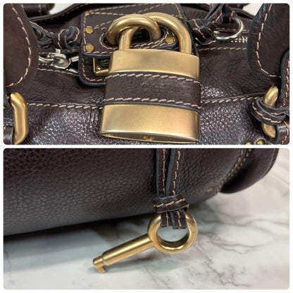 Genuine Pre-Owned Beautiful Chloe Paddington leather handbag dark brown