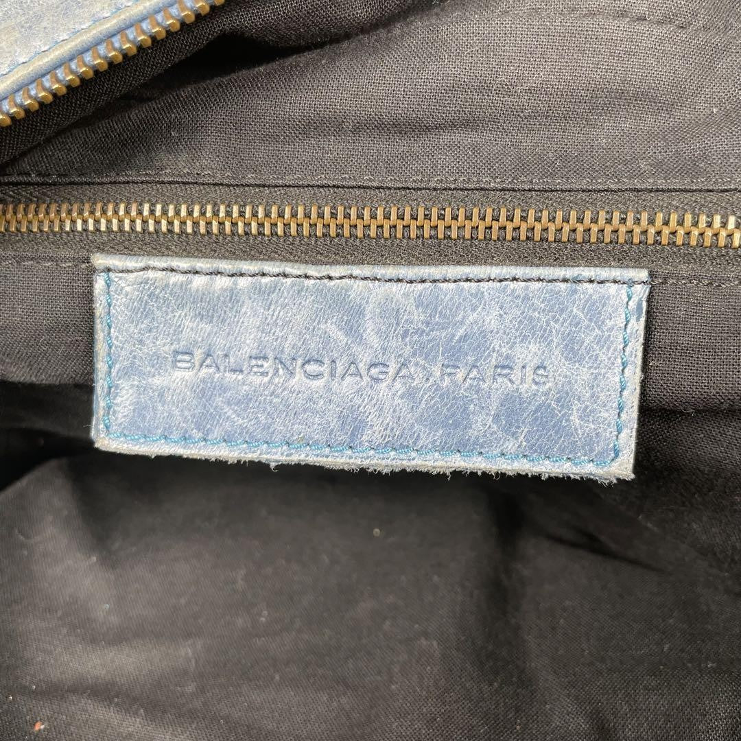 Genuine Pre-Owned Balenciaga Hand and shoulder bag 2-way leather blue