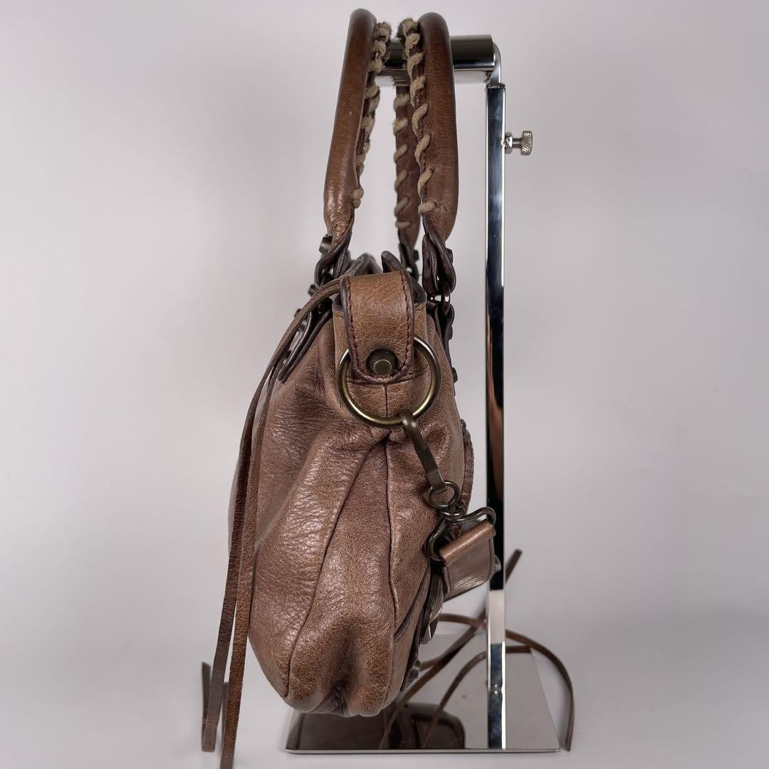 Genuine Pre-Owned Balenciaga The First hand, shoulder bag 2-way brown leather