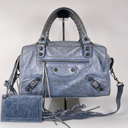 Genuine Pre-Owned Balenciaga Hand and shoulder bag 2-way leather blue
