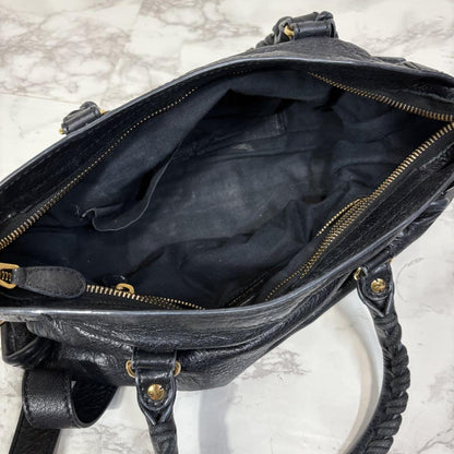 Genuine Pre-Owned Beautiful BALENCIAGA Giant City 2way Bag Black