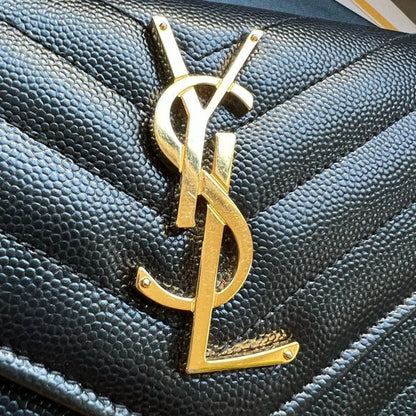 Authentic Preowned YSL cassandre envelope wallet on chain