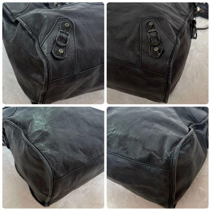 Genuine Pre-Owned BALENCIAGA The City 2way Bag Black Shoulder Bag