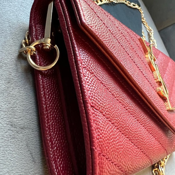 Authentic Preowned Yves Saint Laurent matelasse long wallet