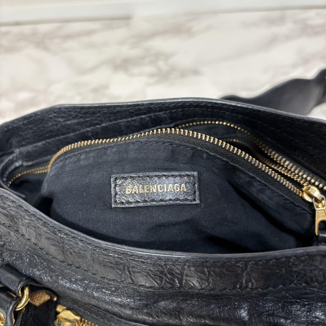 Genuine Pre-Owned Beautiful BALENCIAGA Giant City 2way Bag Black