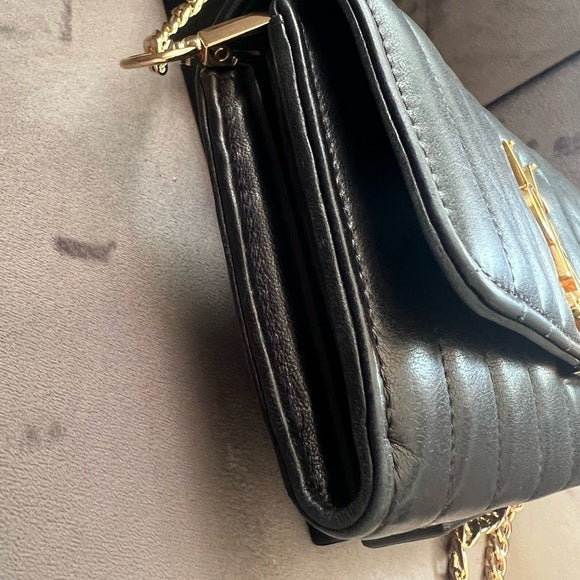 Authentic Preowned Saint Laurent Vicky Black Quilted Monogram Wallet