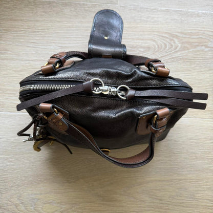 Chloe Kerala Handbag w/ Horse Charms Black/Silver/Brown Leather Y2K