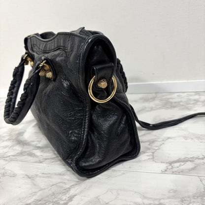 Genuine Pre-Owned Beautiful BALENCIAGA Giant City 2way Bag Black