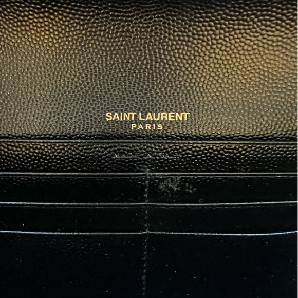 Authentic Preowned YSL cassandre envelope wallet on chain