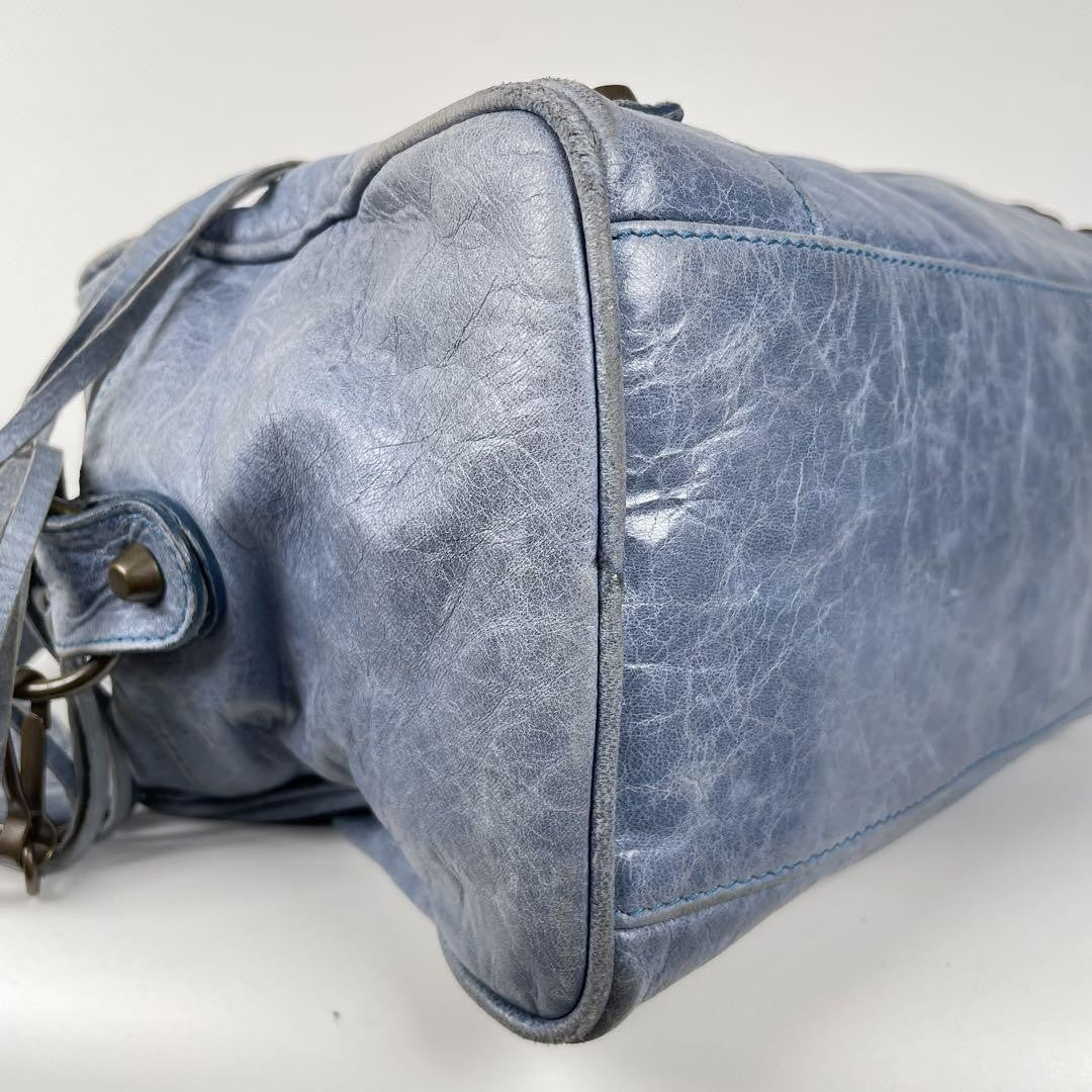 Genuine Pre-Owned Balenciaga Hand and shoulder bag 2-way leather blue