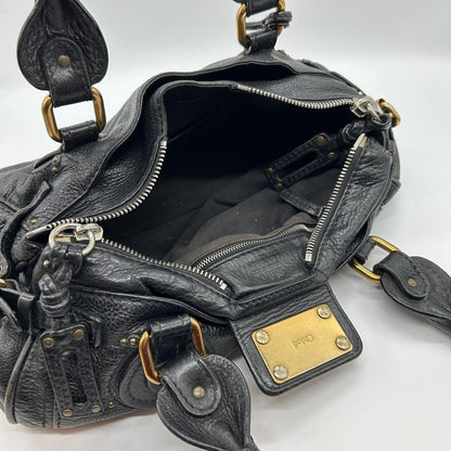 Genuine Pre-Owned Chloe Paddington handbag padlock black leather
