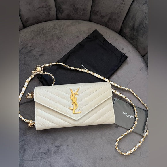 Authentic Preowned Yves Saint Laurent matelasse long wallet