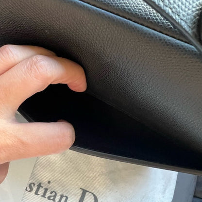 Authentic Preowned Christian Dior Saddle Bag in Grained black leather