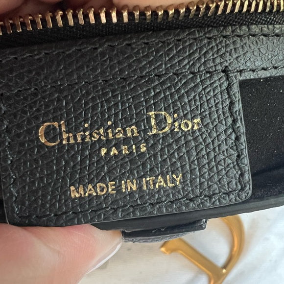 Authentic Preowned Christian Dior Saddle Bag in Grained black leather
