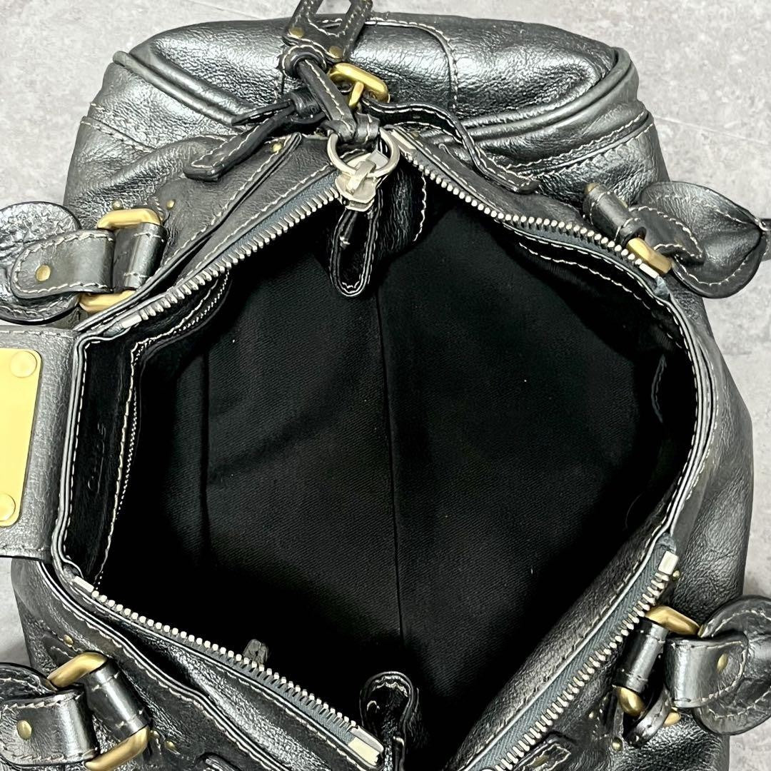 Genuine Pre-Owned Beautiful Chloe Paddington handbag padlock metallic gray