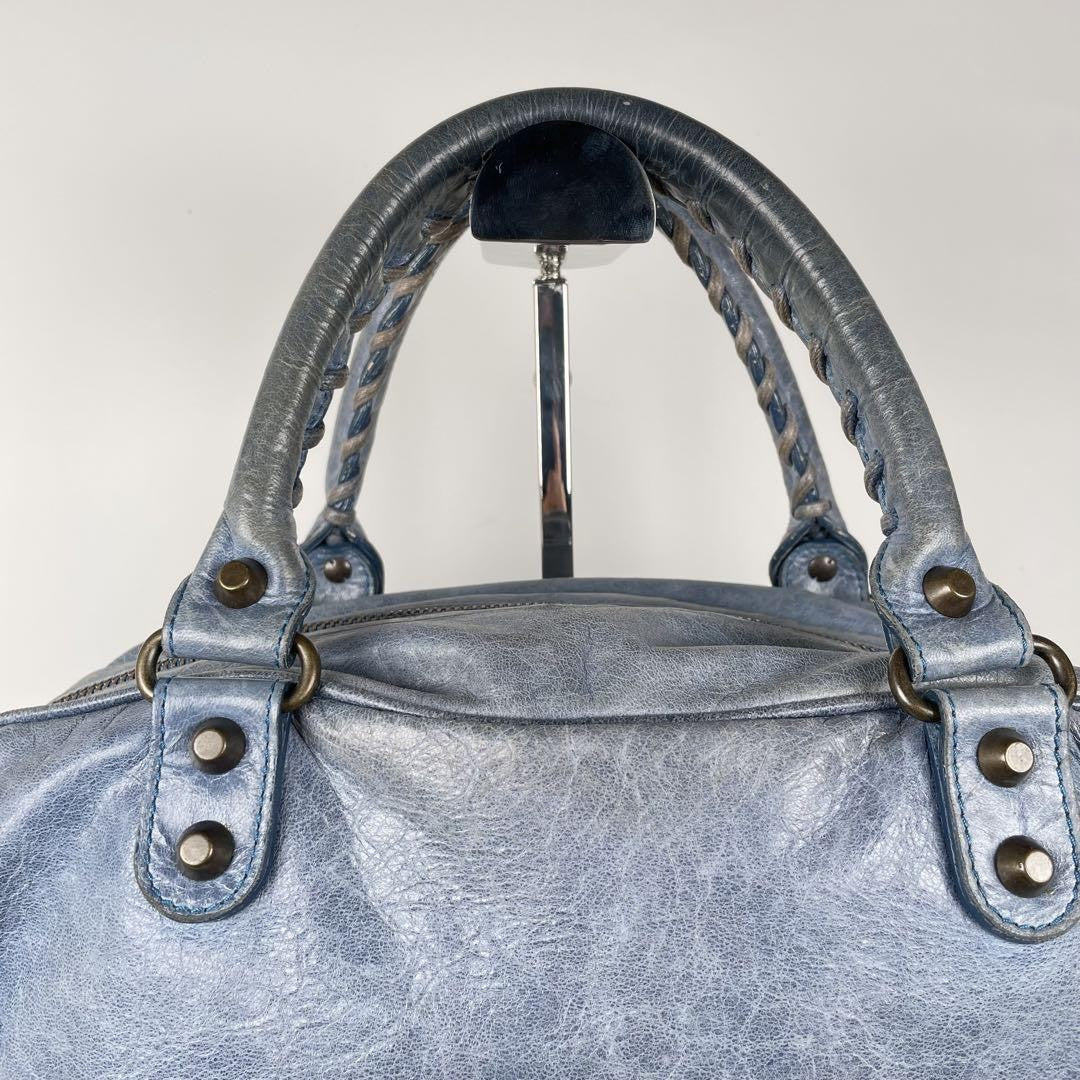 Genuine Pre-Owned Balenciaga Hand and shoulder bag 2-way leather blue