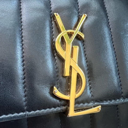 Authentic Preowned Saint Laurent Vicky Black Quilted Monogram Wallet
