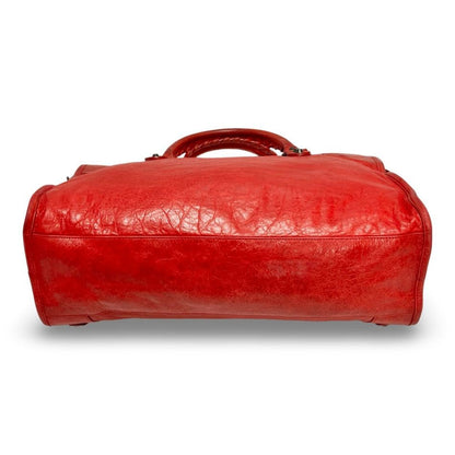 Genuine Pre-Owned BALENCIAGA The City 2-way shoulder hand red leather