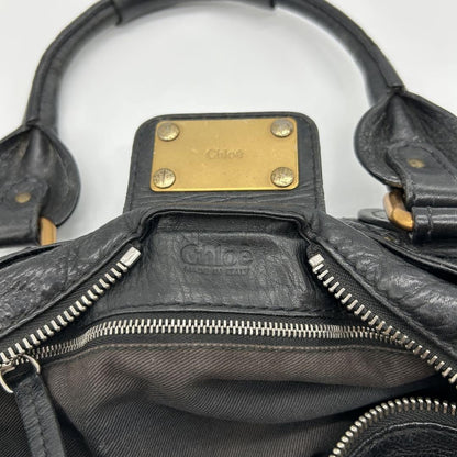 Genuine Pre-Owned Chloe Paddington handbag padlock black leather