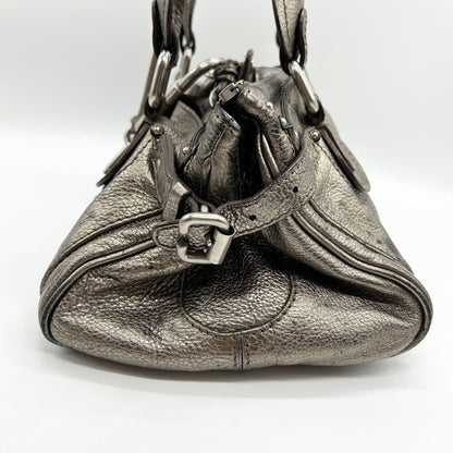 Rare Chloe Paddington handbag metallic silver Shoulder Bag Leather Women's