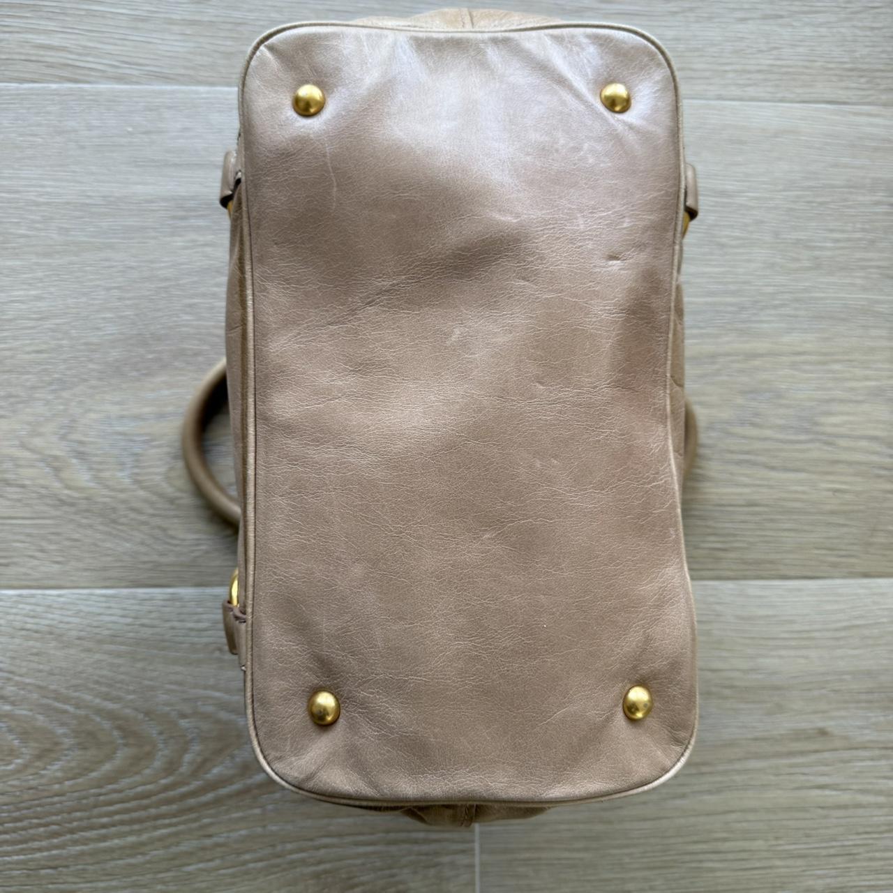 Miu Miu Vitello 2-Way Handbag Light Brown Y2K