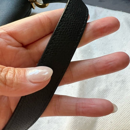 Authentic Preowned Christian Dior Saddle Bag in Grained black leather