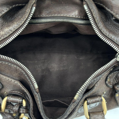 Genuine Pre-Owned Beautiful Chloe Paddington handbag padlocked leather dark brown